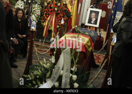 Madrid, Spagna. 5 dicembre 2017. Durante la cappella funebre dell'ex vice presidente del Congresso Manuel Marin, al Parlamento, a Madrid, martedì 05 dicembre 2017. Crediti: Gtres Información más Comuniación on line, S.L./Alamy Live News Foto Stock