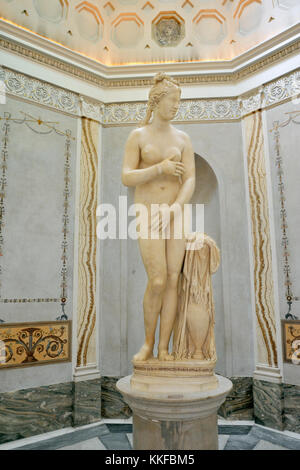 Italia, Roma, Musei Capitolini, Musei Capitolini, Palazzo nuovo, Statua di Afrodite, conosciuta come Venere Capitolina, scultura romana (2nd ° secolo d.C.) Foto Stock