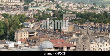 Vista dal tetto dell Abbazia di Bath's Tower. Foto Stock