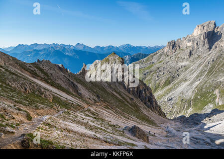 Zigolade pass, Rosengarten, Dolomiti, Alto Adige, Italia Foto Stock