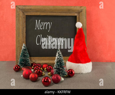 Natale testo blackboard Foto Stock