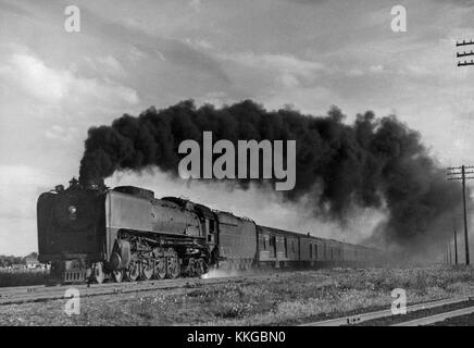 La locomotiva Union Pacific 844 è un'iconica locomotiva a vapore associata al Pony Express, nota per il suo ruolo nella storia delle ferrovie americane. Foto Stock