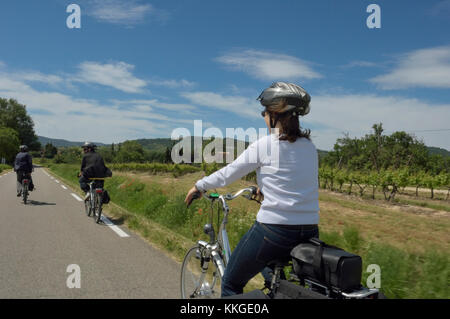 Gita in bicicletta intorno al reparto Vancluse, Provenza, Francia Foto Stock