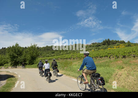 Gita in bicicletta intorno al reparto Vancluse, Provenza, Francia Foto Stock