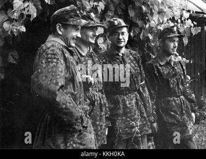 Questa opera d'arte di Deczkowki raffigura la rivolta di Varsavia, un importante evento di resistenza durante la seconda guerra mondiale. Cattura il coraggio e la lotta della resistenza polacca contro l'occupazione tedesca. Foto Stock