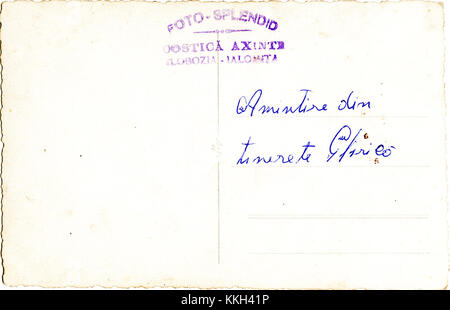 verso: Amintire din tinerete Chirică Foto-Spendid Costică Axinte Slobozia Ialomita din colecția personală Sava Ștefan CA 20140212-1 (12528972024) Foto Stock