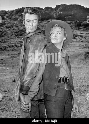 Clint Eastwood Nina Foch Rawhide 1959 Foto Stock