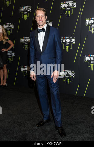 Las Vegas, Nevada, Stati Uniti. 30th novembre 2017. Brad Keselowski arriva al NASCAR Sprint Cup Awards 2017 al Wynn Hotel & Casino di Las Vegas, Nevada, il 30 novembre 2017. Credito: Damairs Carter/Media Punch/Alamy Live News Foto Stock