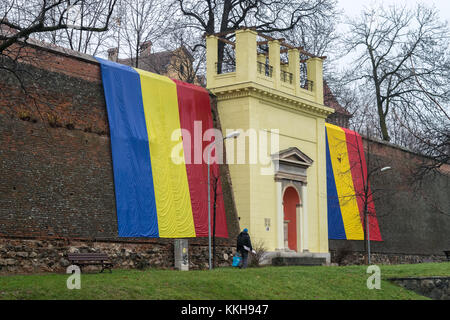 Sibiu, Romania - 1 Dicembre 2017: Giornata Nazionale a Sibiu in Romania, Transilvania regione Credito: Ungureanu Vadim/Alamy Live News Foto Stock