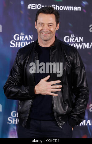 Madrid, Spagna. 01 Dic, 2017. Hugh Jackman assiste il più grande showman photocall al Villamagna hotel di Madrid in Spagna dicembre01, 2017. Credito: Jimmy Olsen/Media punzone ***Nessuna Spagna***/Alamy Live News Foto Stock