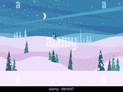 In inverno il paesaggio della natura Illustrazione Vettoriale