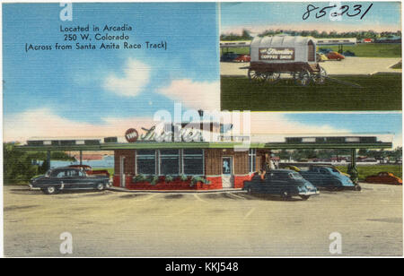 The Frontier, situato ad Arcadia, California, è un luogo storico di fronte all'autodromo di Santa Anita. Rappresenta una parte fondamentale della storia e dello sviluppo locale in Arcadia durante il XX secolo. Foto Stock