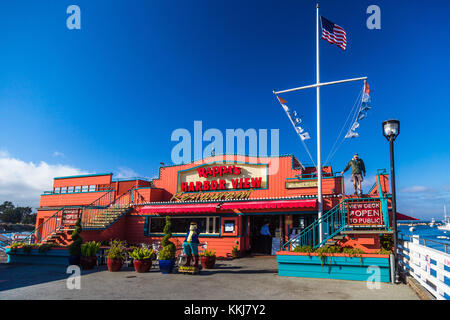 Rappa's Seafood Restaurant sul Fishermans Wharf a Monterey, California, USA Foto Stock