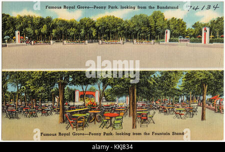 Famoso Royal Grove -- Peony Park, guardando dal chiosco. Famoso Royal Grove -- Peony Park, guardando dalla fontana stand (74134) Foto Stock