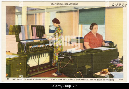 Il Dipartimento statistico della National Grange Mutual Liability and Fire Insurance Companies, con sede a Keene, New Hampshire, svolge un ruolo chiave nella gestione e nell'analisi dei dati per i servizi assicurativi. Foto Stock