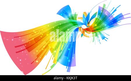 Colorate astratta geometrica composizione floreale su sfondo bianco Illustrazione Vettoriale