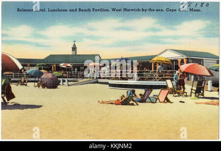 Belmont Hotel, padiglione per pranzo e spiaggia, West Harwich-by-the-Sea, Cape Cod, Mass (78180) Foto Stock