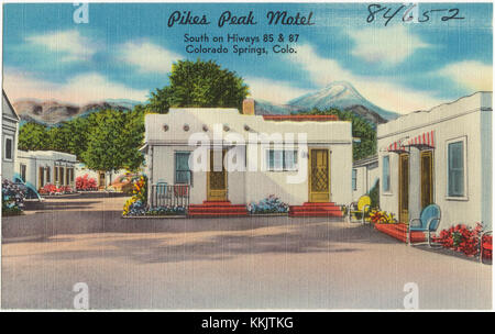 Pikes Peak Motel, sud sulla Hivays 85 e 87, Colorado Springs, Colon. (7725172370) Foto Stock