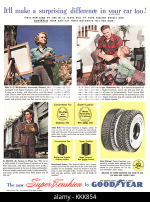 1948 U.S. Rivista bagnini Goodyear pneumatici annuncio Foto Stock