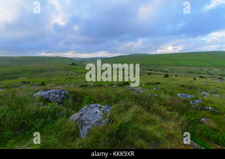 Vista su Bodmin Moor verso kilmar tor Foto Stock