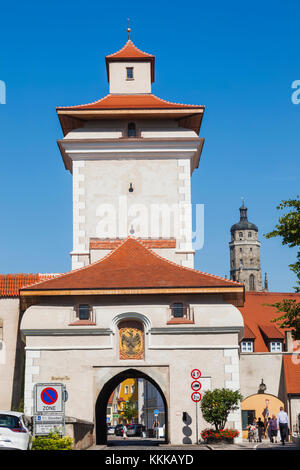 In Germania, in Baviera, la Strada Romantica, Nordlingen, Gate Reimlinger Foto Stock