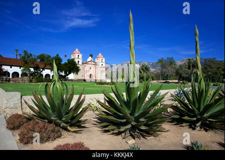 La storica di Santa Barbara missione in California Foto Stock
