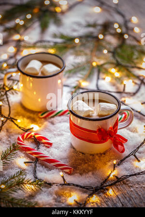 Il cacao con marshmallows. inverno, anno nuovo, Natale ancora vita Foto Stock