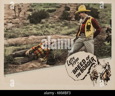Biglietto d'ingresso per il film "razza del confine", che raffigura le scene chiave e i personaggi del film. Foto Stock
