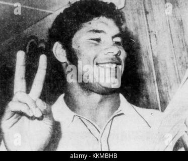 Jim Plunkett, ex quarterback di football americano, giocò per gli Oakland Raiders nel 1971. La carriera di Plunkett includeva la vittoria del Super Bowl e il riconoscimento come uno dei migliori giocatori della NFL negli anni '1970 Foto Stock