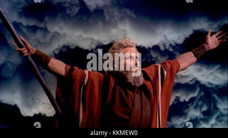 Charlton Heston nel trailer del film Ten Commandments Foto Stock