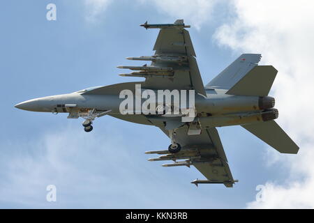 McDonnell Dougas F-18 Super Hornet è stato presentato al Farnborough Air Show 2014 Foto Stock