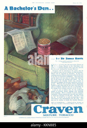 1930 La rivista britannica Craven miscela annuncio di tabacco Foto Stock