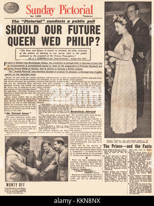 1947 Stella impegno della Principessa Elisabetta e il Principe Filippo Foto Stock