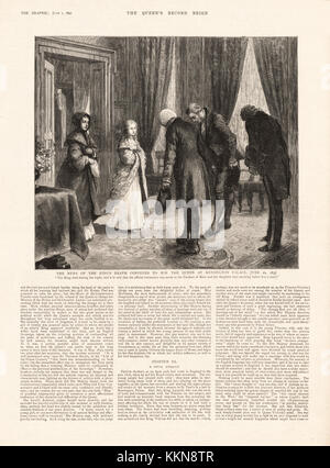 1897 Il Signore grafica Conyngham & Arcivescovo di Canterbury al Kensington Palace informa la Principessa Victoria è regina nel 1837 Foto Stock