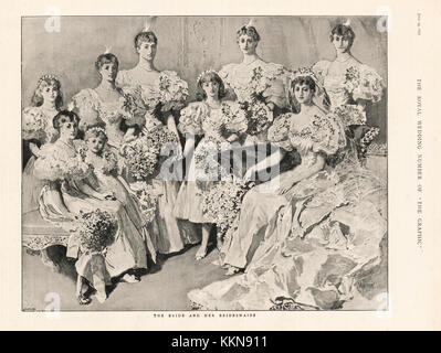 1896 Il grafico Principessa Maud & il suo bridesmaids Foto Stock