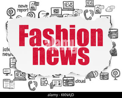 News concept: fashion news sulla carta strappata sfondo Foto Stock