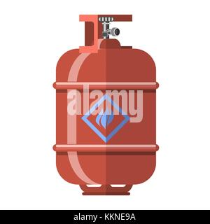 Gas di colore rosso sull'icona del serbatoio Illustrazione Vettoriale