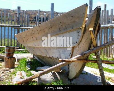Terranova, CA: L'Anse aux Meadows il 24 giugno 2011. Ri-creazione di un Viking longboat presso l'Anse aux Meadows. Foto Stock
