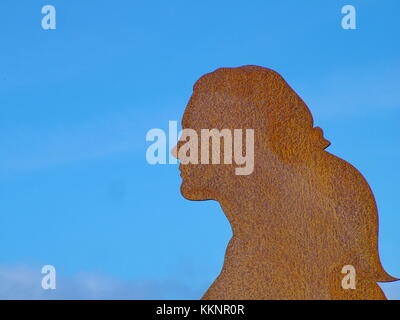 Terranova, CA, 24 Giugno 2011: questa scultura di ferro a L'Anse aux Meadows evoca l'arrivo dei norreni 1000 anni fa. Foto Stock