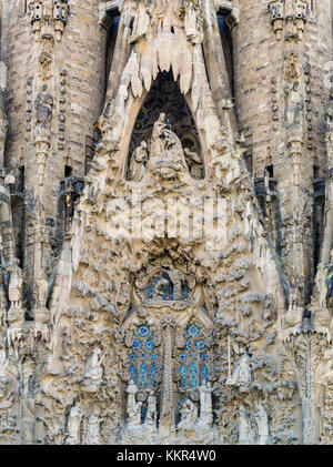 Sagrada Familia a Barcellona, vista parziale Foto Stock