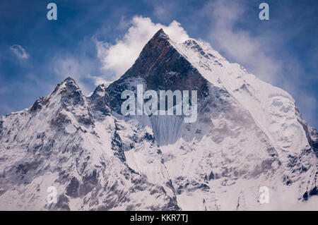 Montagna machapuchare visto dall'Annapurna base camp,annapurna regione,nepal, asia Foto Stock