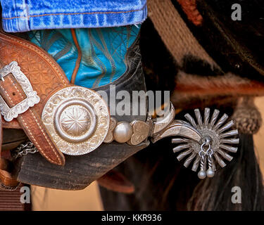 Boot e ornato sperone di un cowboy di colorado Foto Stock