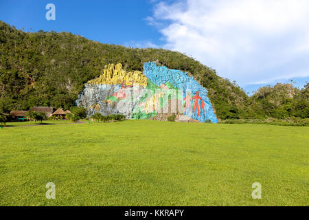 Viñales Mural de la Prehistoria in Vinales Valley Foto Stock