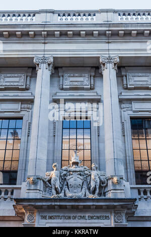 Inghilterra, Londra, Whitehall, Great George Street, Istituto degli ingegneri civili headquarters building Foto Stock