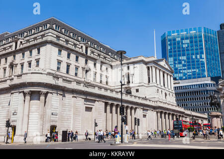 Inghilterra, Londra, città di Londra, la banca di Inghilterra e threadneedle street Foto Stock