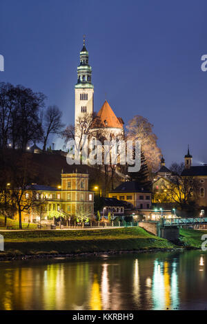 Austria salisburghese, Salisburgo, Mullner Kirche chiesa, crepuscolo Foto Stock