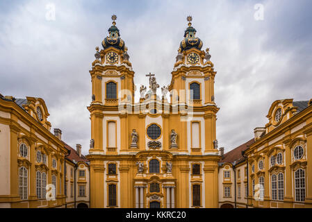 Bassa Austria, Melk, l'Abbazia di Melk Library, esterna Foto Stock