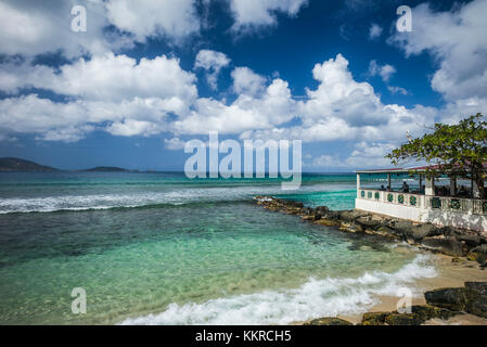 Isole Vergini britanniche, Tortola, apple bay, waterfront e zucchero mill hotel ristorante Foto Stock
