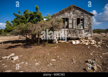 Isole Vergini Britanniche, Anegada, la liquidazione, uragano- case danneggiate Foto Stock