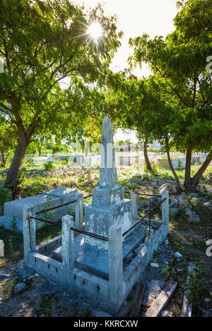 Isole Vergini britanniche, anegada, la liquidazione, cimitero comunale Foto Stock